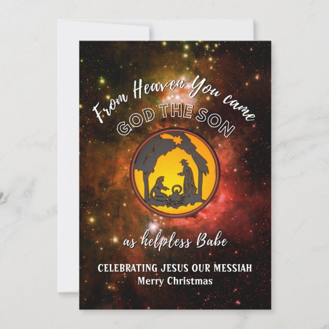 Cartes Pour Fêtes Annuelles Christian HELPLESS BABE Nativité de Noël (Devant)