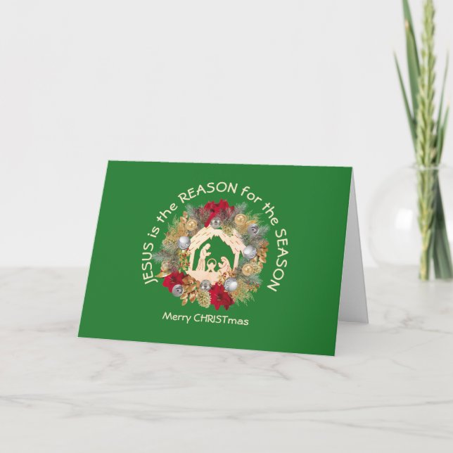 Cartes Pour Fêtes Annuelles Christian JÉSUS EST LA RAISON DE Noël (Devant)