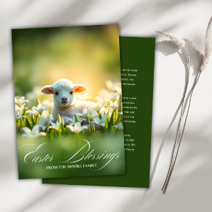 Cartes Pour Fêtes Annuelles Christian Lamb Dans Fleurs Bénédictions de Pâques 