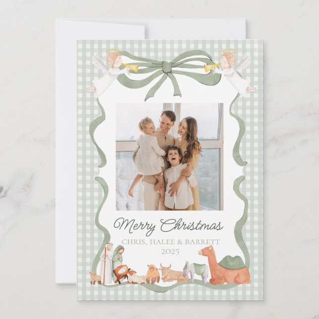 Cartes Pour Fêtes Annuelles Christian Nativity Photo Greeting Christmas Card (Devant)