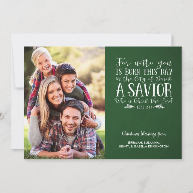 Cartes Pour Fêtes Annuelles Christian Noël Verse Typographie (Devant)