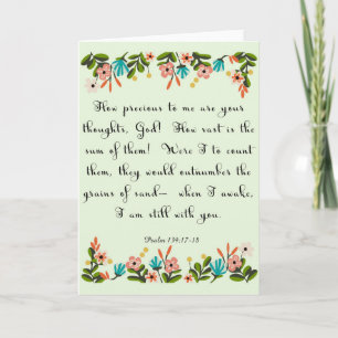 Cartes Pour Fêtes Annuelles Christian Quote Art - Psalm 139: 17-18