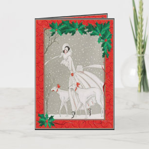 Cartes Pour Fêtes Annuelles Christmas Afghan Hounds