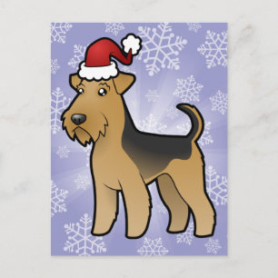 Cartes Pour Fêtes Annuelles Christmas Airedale Terrier / Welsh Terrier