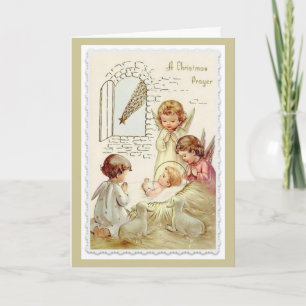 Cartes Pour Fêtes Annuelles Christmas, Angels, Baby Jesus, Lamb, Manger