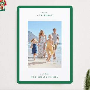 Cartes Pour Fêtes Annuelles Christmas Apple Green Moderne Cadre photo simple