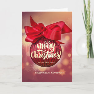 Cartes Pour Fêtes Annuelles Christmas Balls Red Bokeh Christmas Company
