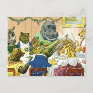 Cartes Pour Fêtes Annuelles Christmas Banquet in Animal Land