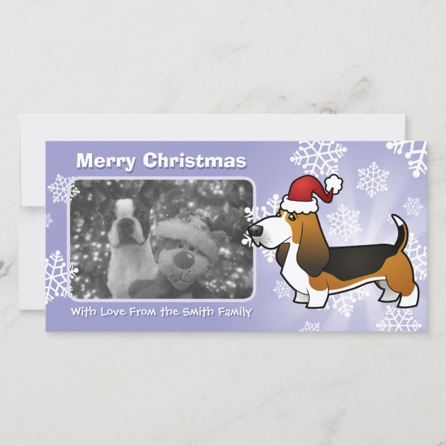 Cartes Pour Fêtes Annuelles Christmas Basset Hound (Devant)