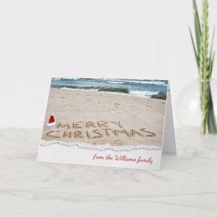 Cartes Pour Fêtes Annuelles Christmas beach with surf