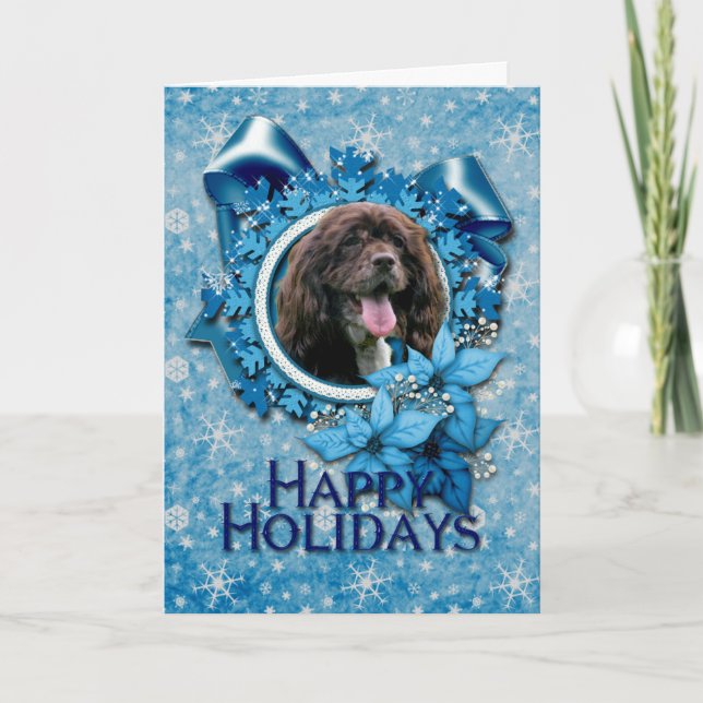 Cartes Pour Fêtes Annuelles Christmas - Blue Snowflakes (Devant)