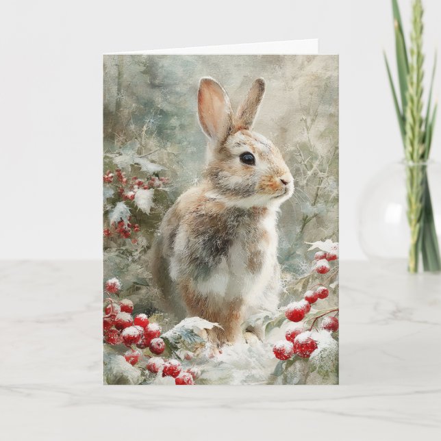 Cartes Pour Fêtes Annuelles Christmas Bunny (Devant)