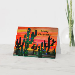 Cartes Pour Fêtes Annuelles Christmas cactus Holiday greeting cards.