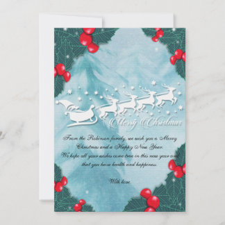 Cartes Pour Fêtes Annuelles Christmas Card With Santa's Reindeer