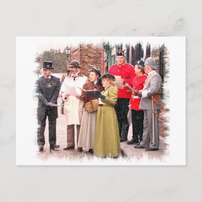 CARTES POUR FÊTES ANNUELLES CHRISTMAS CAROL CHANTEURS VICTORIENS (Devant)