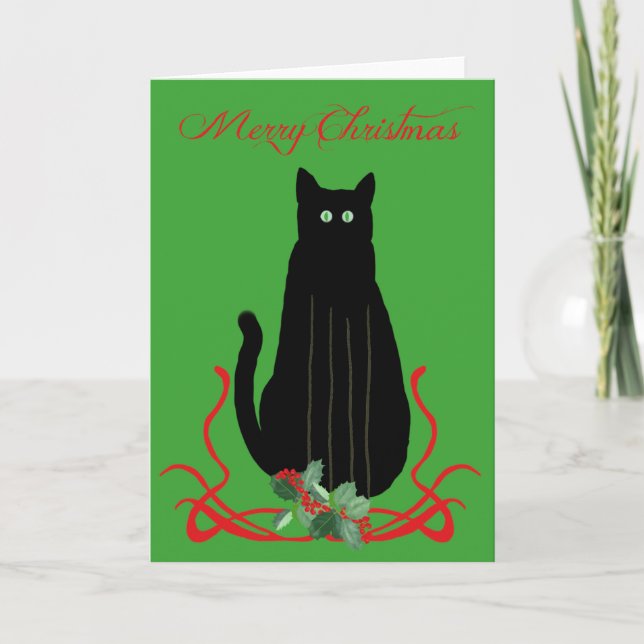 Cartes Pour Fêtes Annuelles Christmas Cat (Devant)