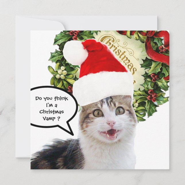 Cartes Pour Fêtes Annuelles CHRISTMAS CAT, Groved (Devant)
