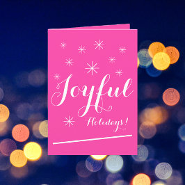 Cartes Pour Fêtes Annuelles Christmas Chic Script Girl Hot rose Holiday Card