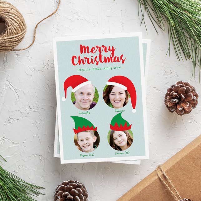 Cartes Pour Fêtes Annuelles Christmas Crew Four Photo Funny Holiday Card (Créateur téléchargé)
