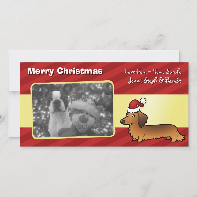 Cartes Pour Fêtes Annuelles Christmas Dachshund (longhair) (Devant)