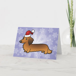 Cartes Pour Fêtes Annuelles Christmas Dachshund (longhair)