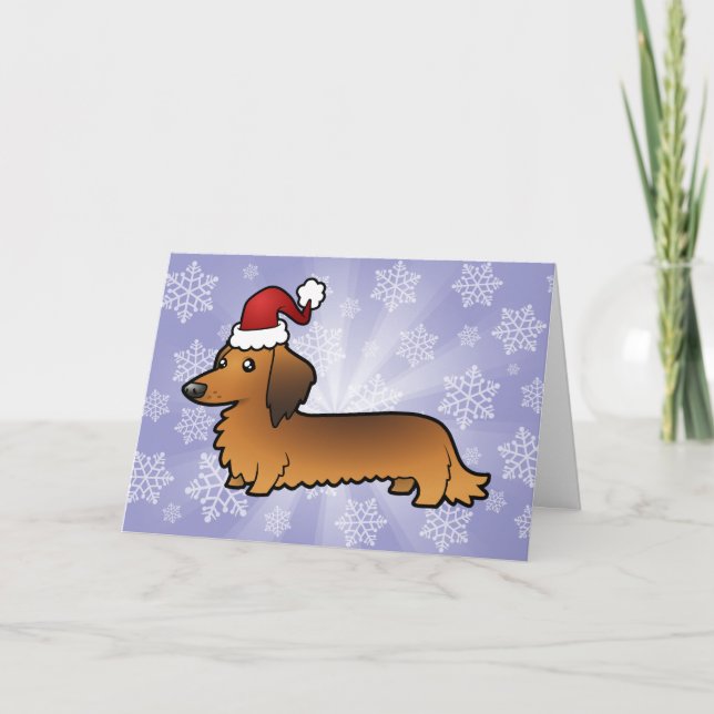 Cartes Pour Fêtes Annuelles Christmas Dachshund (longhair) (Devant)