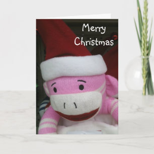 CARTES POUR FÊTES ANNUELLES CHRISTMAS DE SINGE ÉTONNÉ SOUHAITE