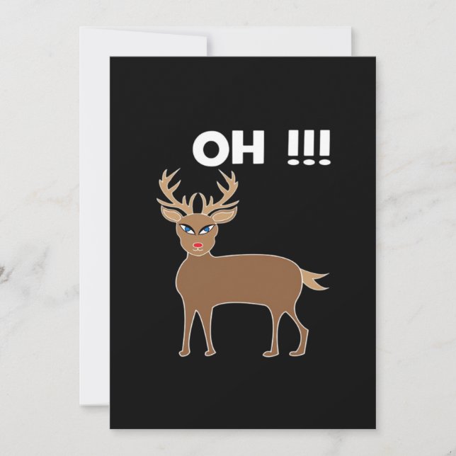 Cartes Pour Fêtes Annuelles Christmas Deer Season Cute Festive Retro Style (Devant)