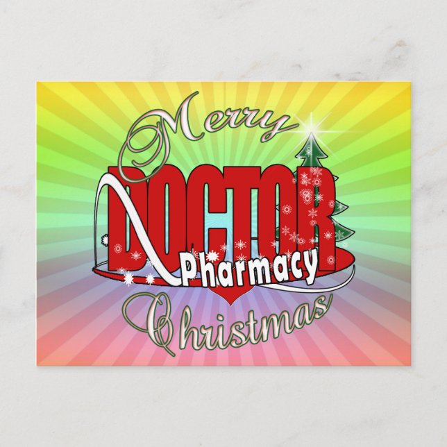 CARTES POUR FÊTES ANNUELLES CHRISTMAS DOCTEUR PHARMACIE (Devant)