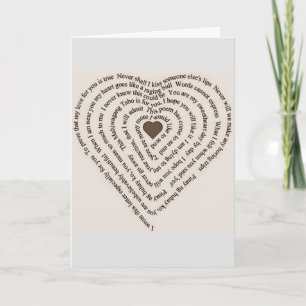 CARTES POUR FÊTES ANNUELLES CHRISTMAS EN FORME DE COEUR AIMER POÈME VOUS MANQU