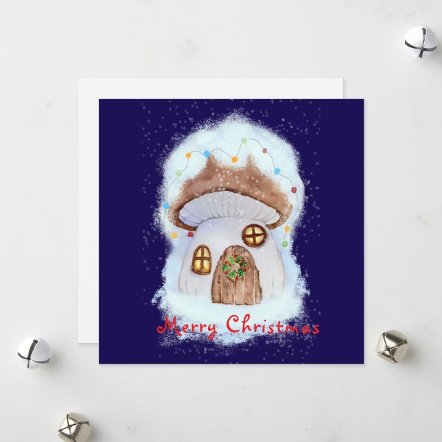 Cartes Pour Fêtes Annuelles Christmas fairy house (Devant/Arrière en situation)