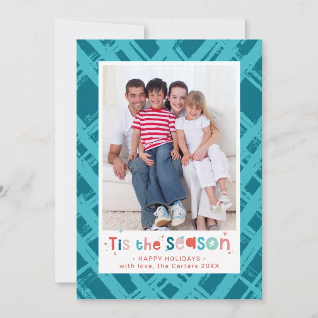 Cartes Pour Fêtes Annuelles CHRISTMAS famille PHOTO c'est la citation de saiso (Devant)