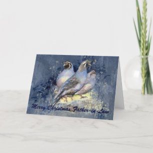 Cartes Pour Fêtes Annuelles Christmas Father-in-Law California Quail Bird