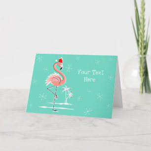 Cartes Pour Fêtes Annuelles Christmas Flamingo Texte horizontal
