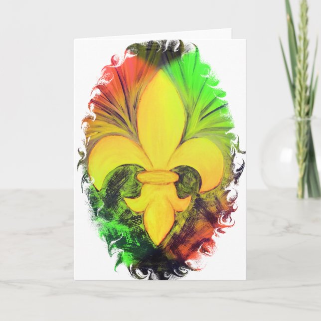 Cartes Pour Fêtes Annuelles Christmas Fleur de Lis (Devant)