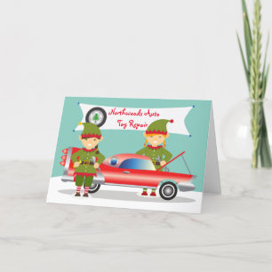 Cartes Pour Fêtes Annuelles Christmas for Female Auto Mechanic Garage Elves