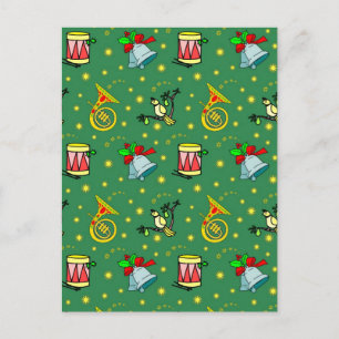 Cartes Pour Fêtes Annuelles Christmas, French Horns and Magenta Drums