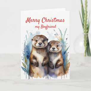 Cartes Pour Fêtes Annuelles Christmas Fun Otter Merveilleux petit ami