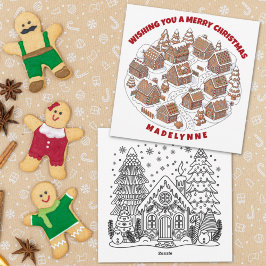 Cartes Pour Fêtes Annuelles Christmas Gingerbread Village With Coloring Page