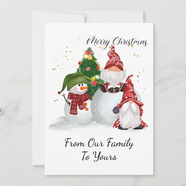 Cartes Pour Fêtes Annuelles Christmas Gnomes (Devant)