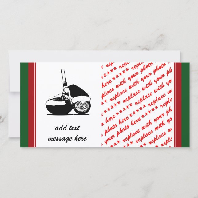 Cartes Pour Fêtes Annuelles Christmas Golf Ball and Club (Devant)