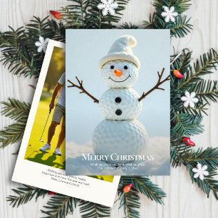 Cartes Pour Fêtes Annuelles Christmas Golf Ball Snowman ・ Photo de famille