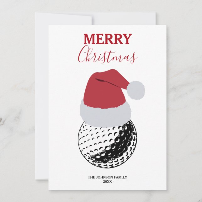 Cartes Pour Fêtes Annuelles Christmas Golf Ball Sports Nom personnalisé (Devant)