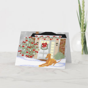 Cartes Pour Fêtes Annuelles Christmas Greyhound