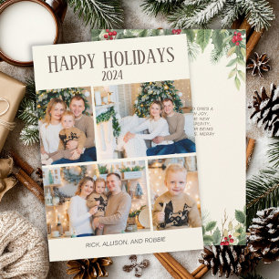 Cartes Pour Fêtes Annuelles Christmas Happy Holidays 4 Photo Collage