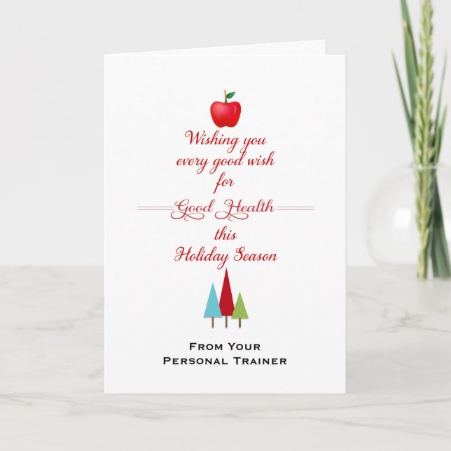 Cartes Pour Fêtes Annuelles Christmas Health & Fitness Greeting Card-Apple (Devant)