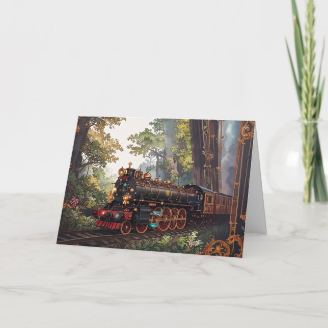 Cartes Pour Fêtes Annuelles Christmas Holiday Victorian Elegant Steam Train  (Devant)