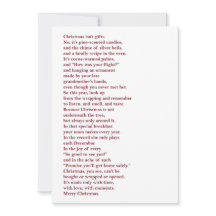 Christmas Isn't Gifts Non Photo Holiday Poem Card