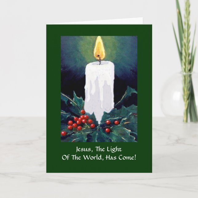 CARTES POUR FÊTES ANNUELLES CHRISTMAS: JESUS, LIGHT, CANDLE: ART (Devant)