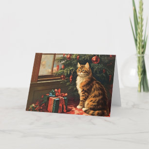 Cartes Pour Fêtes Annuelles Christmas Kitty à la fenêtre